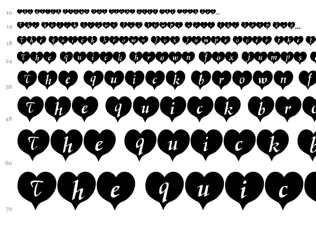 Heart Becker font waterfall